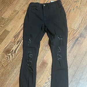 Hollister Womens Jeans Size 3L High Rise Super Skinny Stretch 26x32 Distressed‎